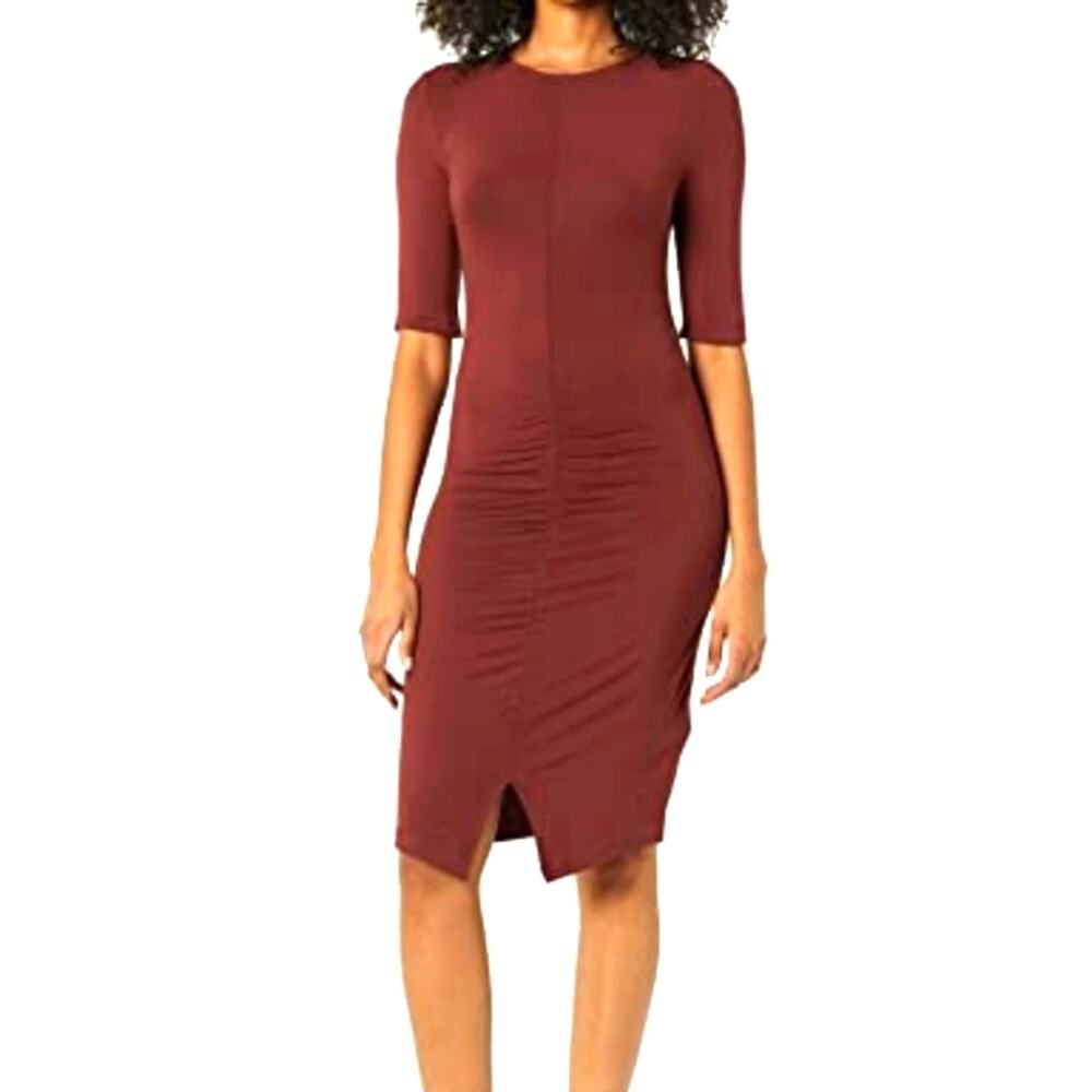 New Ruched Front Casual Jersey Dress Party Work Office‎ Size XXL